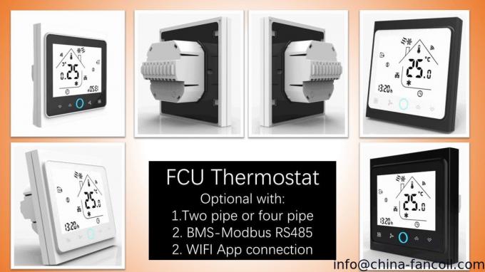 Termostato WIFI app intelligente y Modbus RS485 para unidad de fan coil agua fría TF-704/W