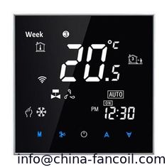 China Touch screen WIFI app control room thermostat -Nero Specchio Design DKT-S200 for under floor heating supplier