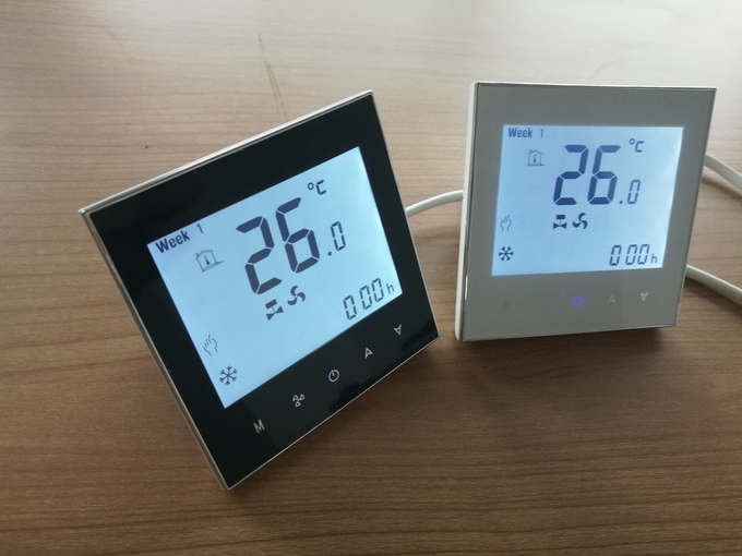 2 pipe 4 pipe switchable thermostat-reach set temp fan can select stop or running-sensor external or internal selectable