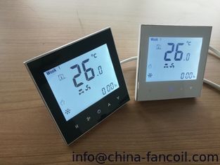 China Modbus комнатный термостат для фанкойл системы вентиляции и кондиционирования белый или голубой подсветкой термостат supplier